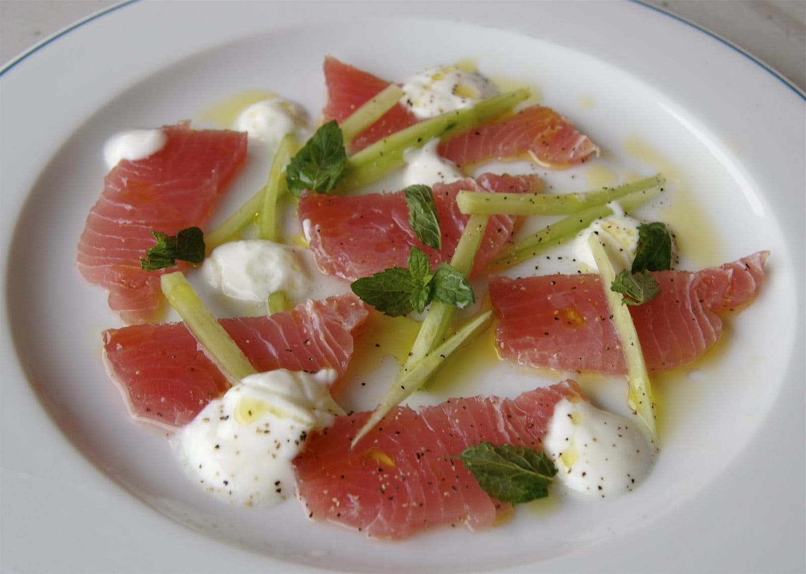 Greek Style Tuna Carpaccio - The Culinary Chase