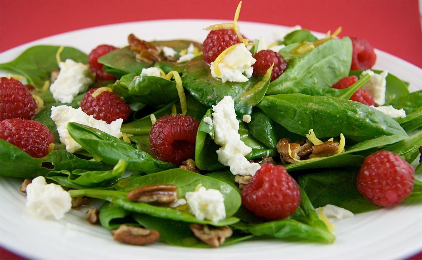 Spinach, Raspberry And Feta Salad - The Culinary Chase