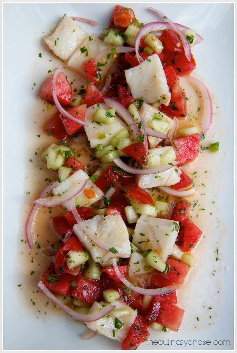 Halibut Ceviche With Watermelon - The Culinary Chase