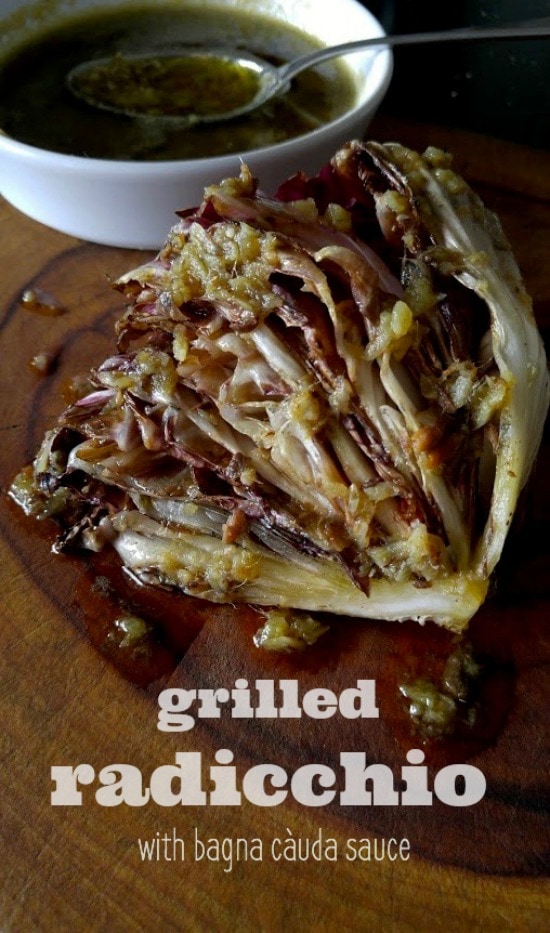 grilled radicchio with bagna caudo sauce