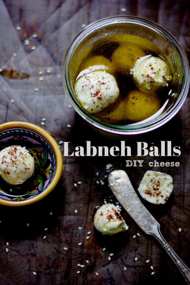 DIY yogurt labneh balls