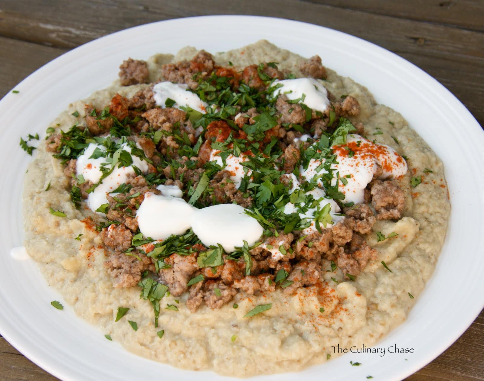 Ali Nazik Kebab; lamb stew over smoked eggplant and yoghurt puree