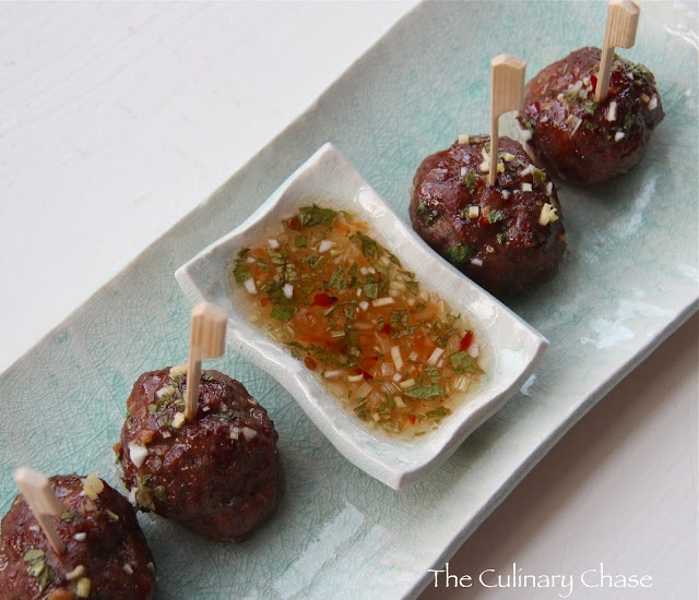 Chinese Meatballs with Sweet & Sour Chili Sauce