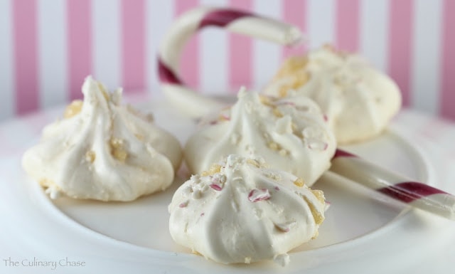 Candy Cane Meringue Kisses