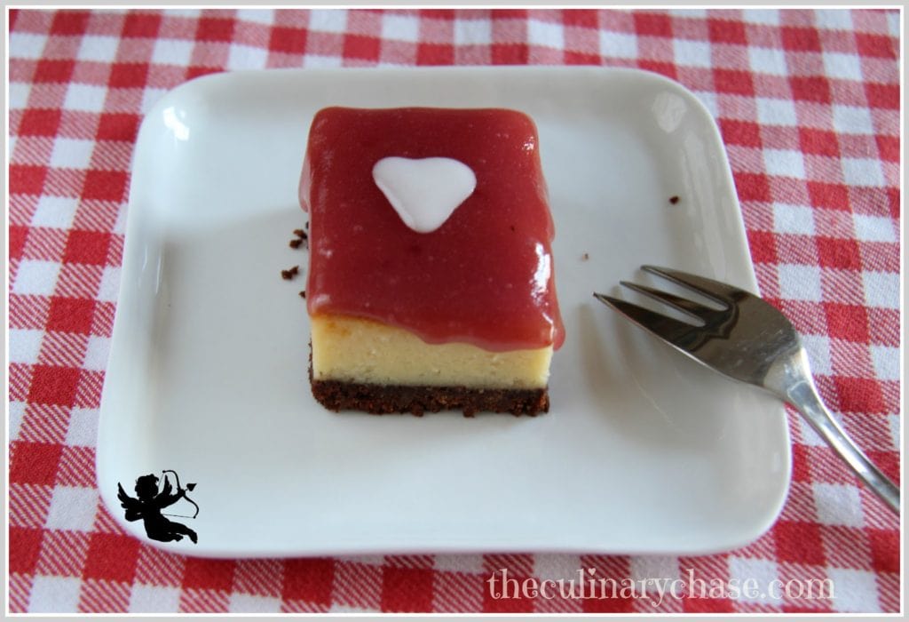 White Chocolate Cheesecake Squares with Raspberry Glaze