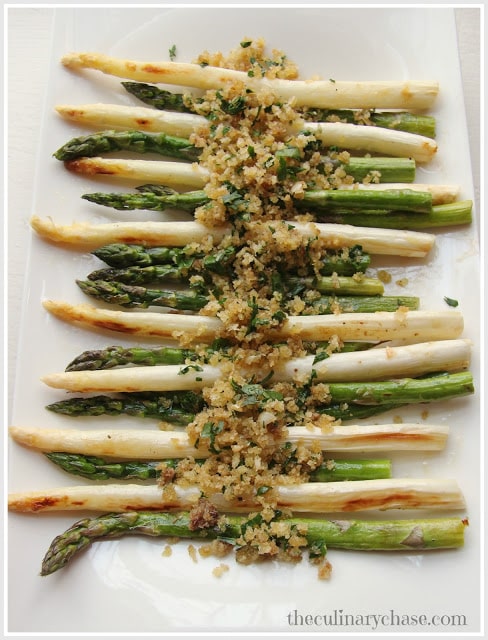 roasted asparagus with anchovy panko dressing