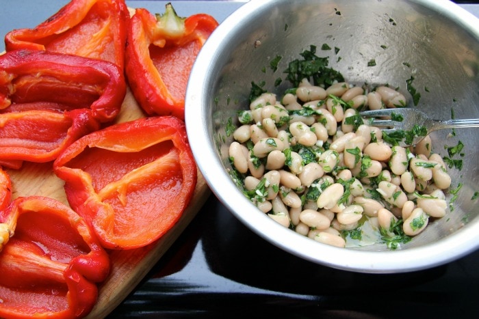 roasted red peppers & white beans