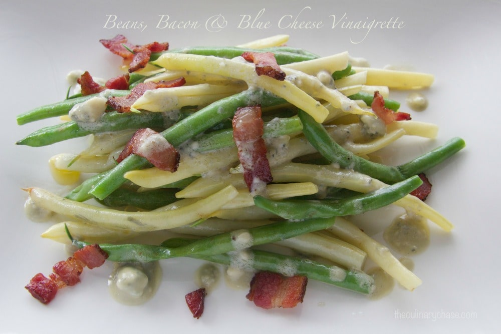 green beans, bacon & blue cheese vinaigrette by The Culinary Chase