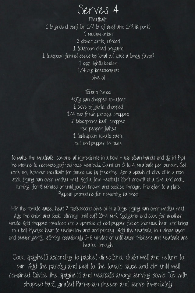 spaghetti & meatball recipe