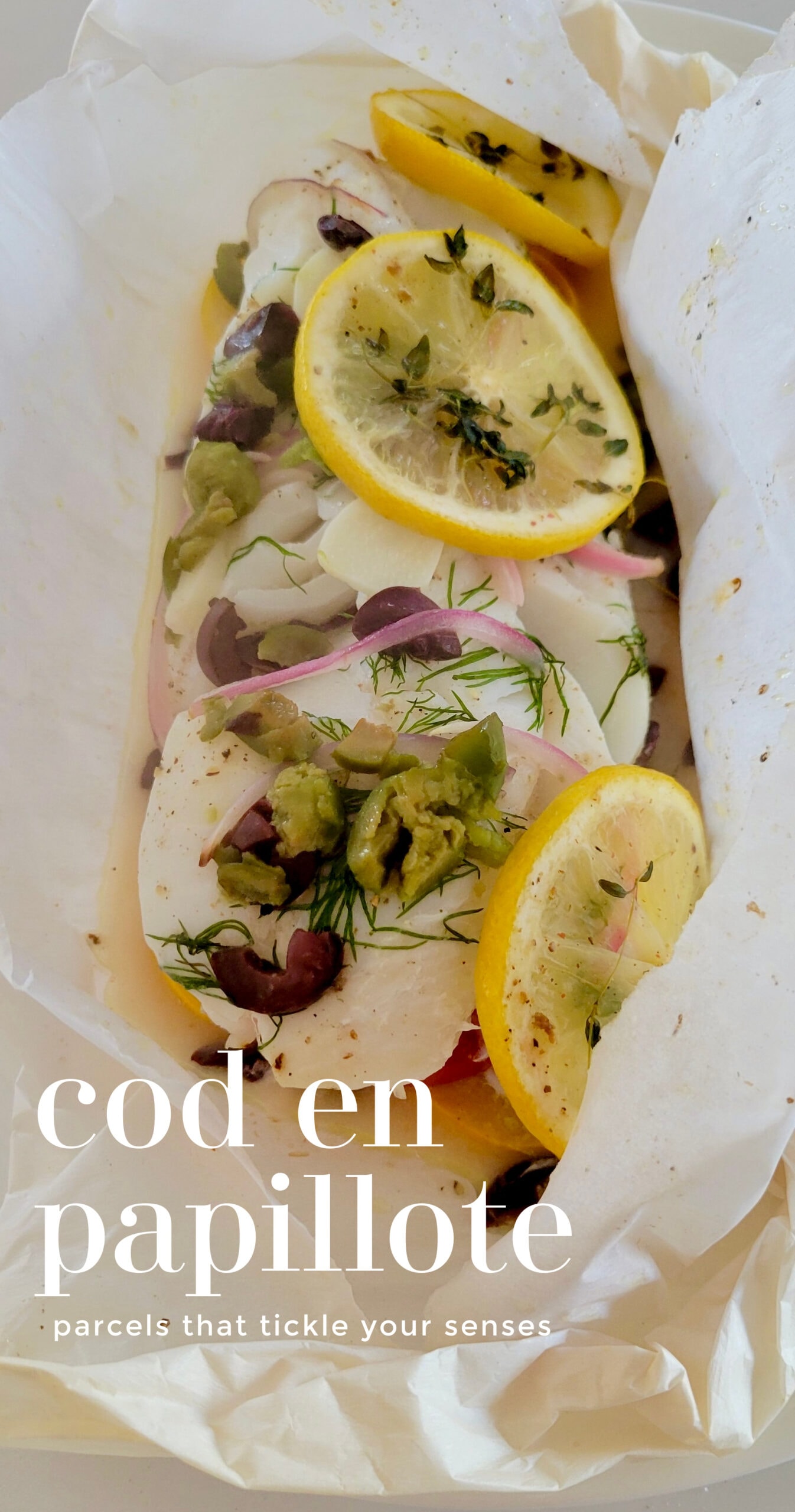 Fish en Papillote (Cod in Parchment Paper) - Bowl of Delicious