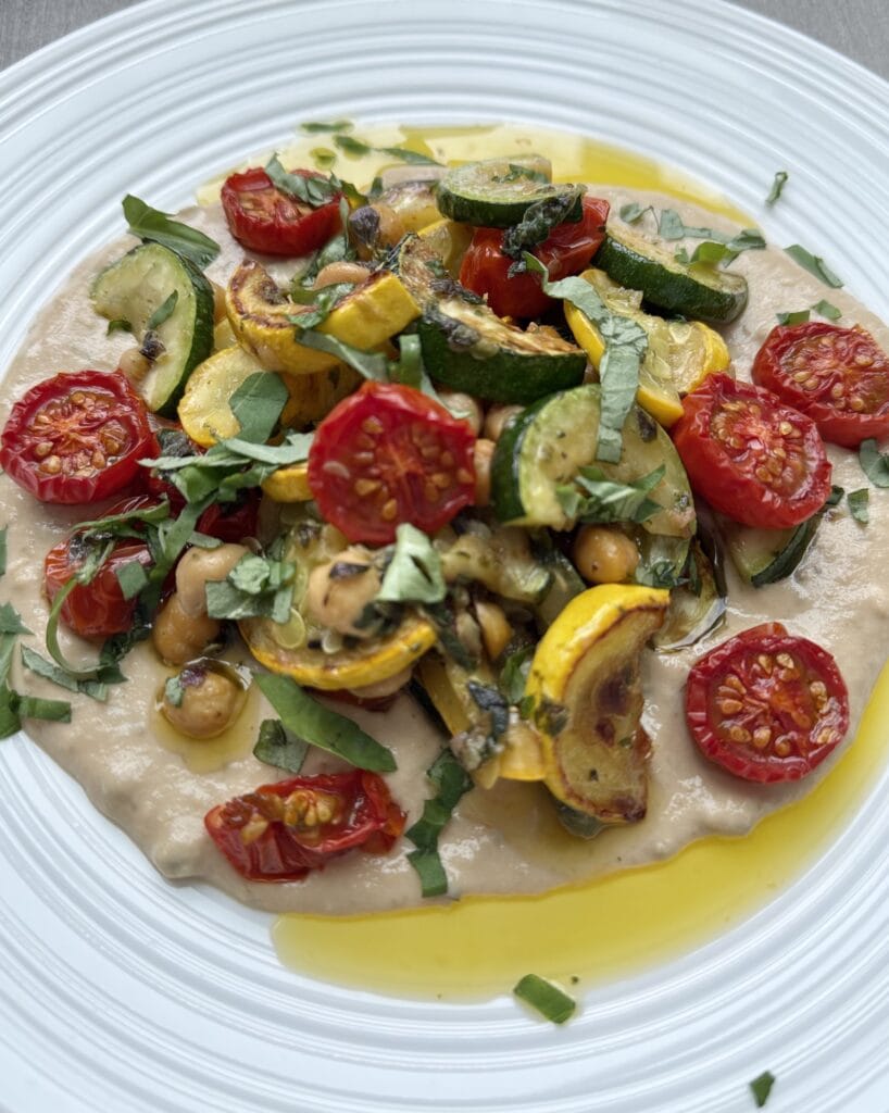 Grilled Zucchini and Chickpea Salad with Tonnato