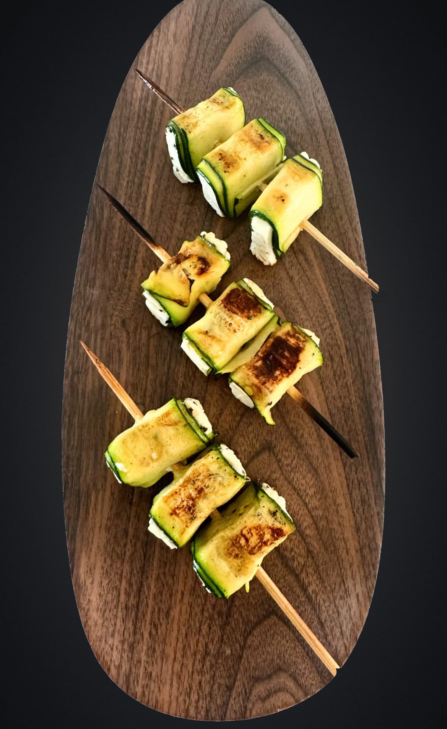 grilled zucchini feta roll ups