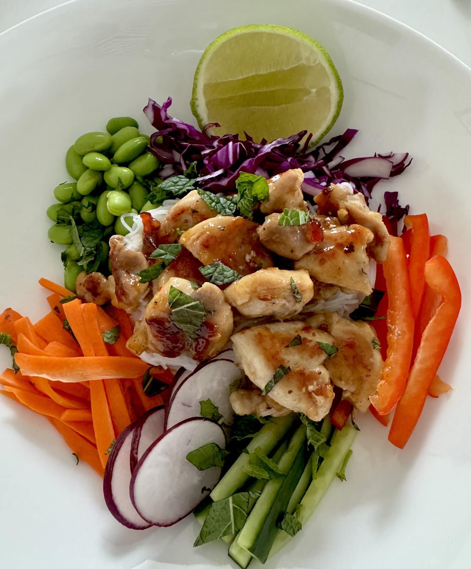 Sweet Chili-Glazed Chicken Rice Noodle Bowls