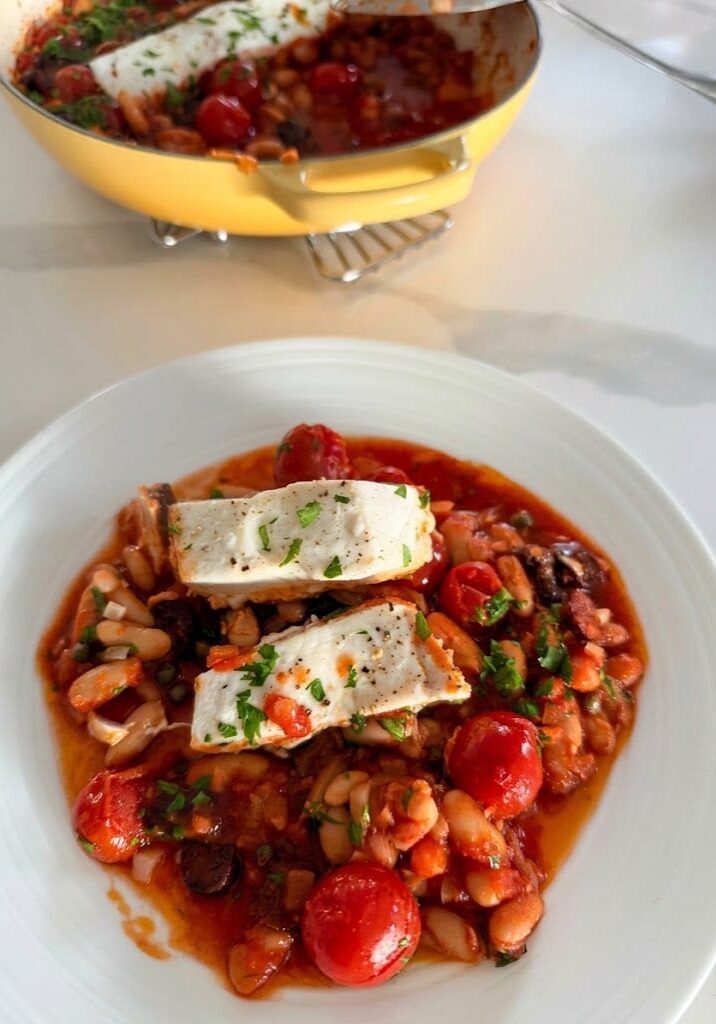 Cannellini Bean and Fish Puttanesca